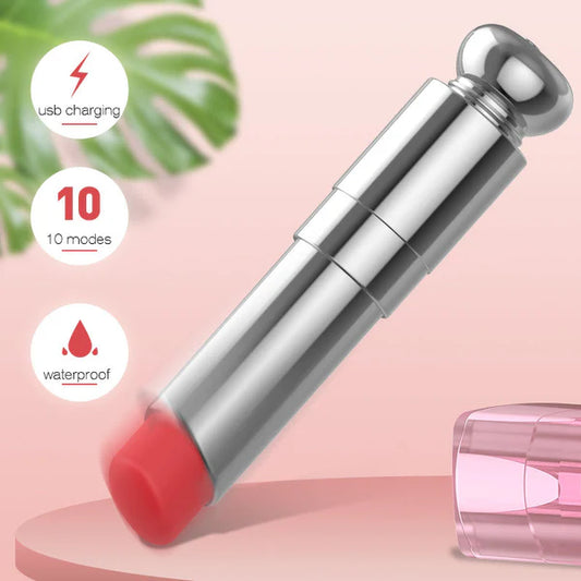 Portable Silicone Lippy Vibrating Massager with 10 Modes